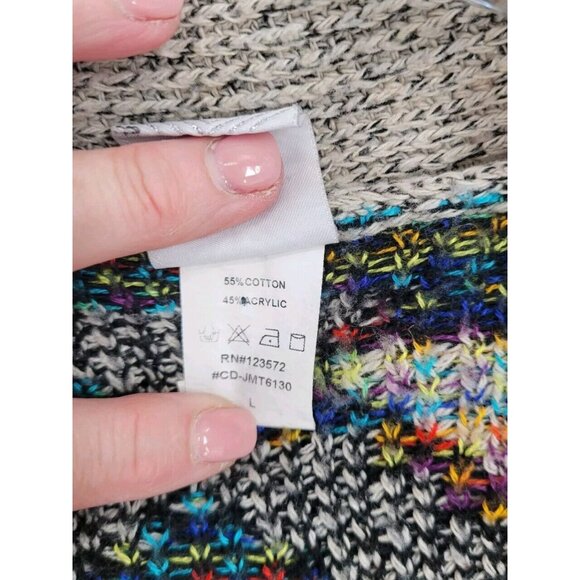 Northern Angel Anthropology Aztec Southwestern Boho  Cardigan Sweater Sz L - Picture 4 of 7